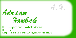 adrian hambek business card